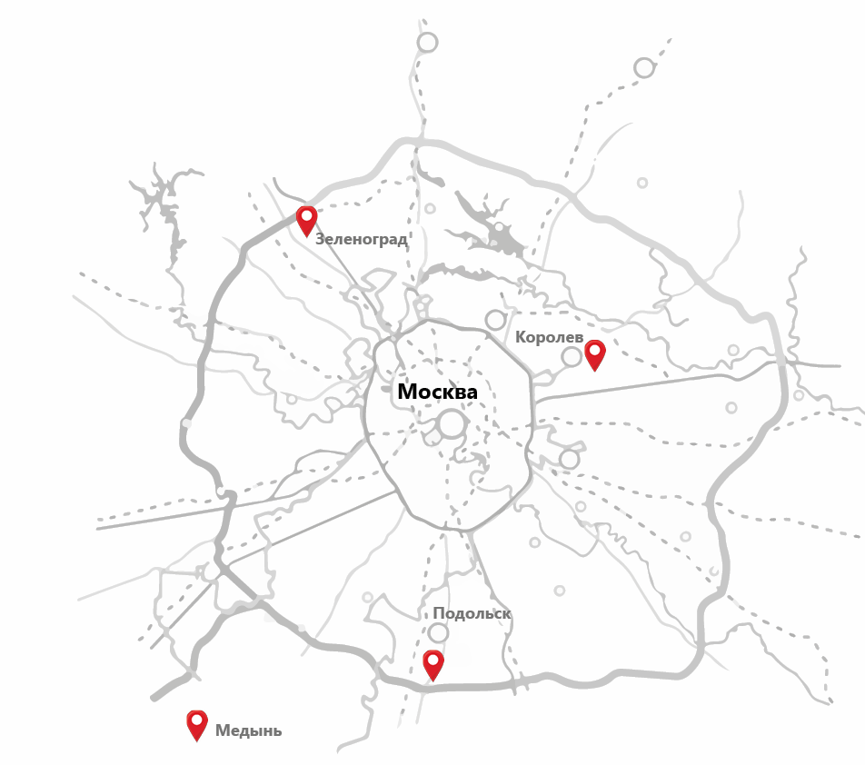 Карта Москвы с метками сервисов